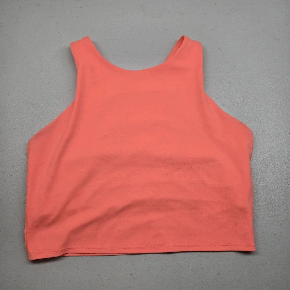 Athleta‎ Women Sports Bra S Coral Wireless Knit Racerback